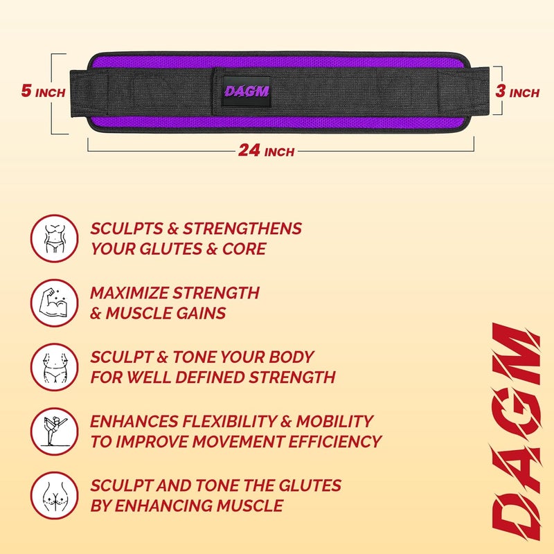 DAGM Hip Thrust Belt for Dumbbells heavy, Secure Glute Trainer with Non-Slip Extra Padding That Protects Your Hips - Ideal for Gym & Home Workouts - Use with Heavy Duty Kettlebells, Dumbbells, & Plates Hold up to 500 lbs - Image 5